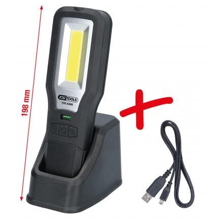 KS TOOLS 150.4490 - Lampe à main d’atelier mobile, rabattable, 550 Lumens