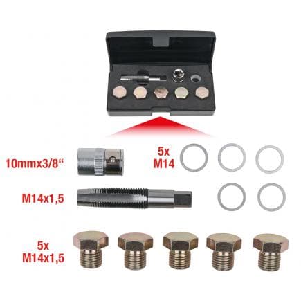 KS TOOLS 150.4920 - Kit de réparation pour bouchons de vidange (12 pcs) M14x1,5