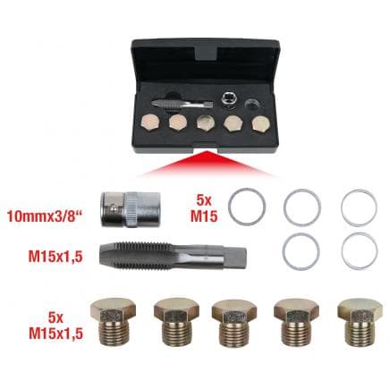 KS TOOLS 150.4925 - Kit de réparation pour bouchons de vidange (12 pcs) M15x1,5