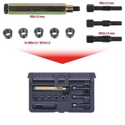 KS TOOLS 150.5020 - Coffret de réparation pour bougies de préchauffage THREADfix (9 pcs) M8 x 1,0