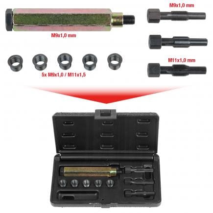 KS TOOLS 150.5030 - Coffret de réparation pour bougies de préchauffage THREADfix (9 pcs) M9 x 1,0