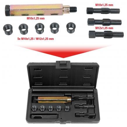 KS TOOLS 150.5050 - Coffret de réparation pour bougies de préchauffage THREADfix (9 pcs) M10 x 1,25