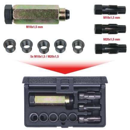 KS TOOLS 150.5090 - Coffret de réparation pour sondes Lambda THREADfix (9 pcs) M18 x 1,5