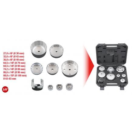 KS TOOLS 150.9210 - Jeu de clés pour couvercles de boîtiers de filtre et filtres à huile (9 pcs)