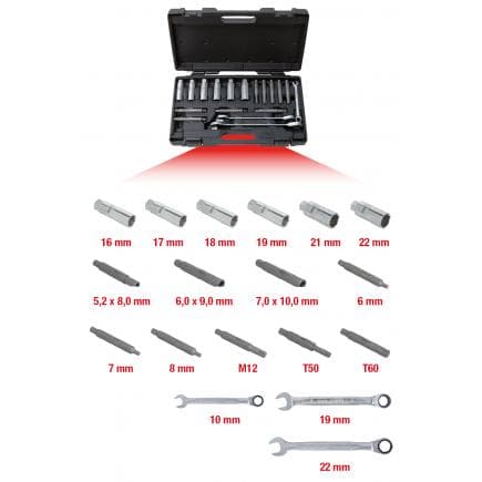 KS TOOLS 150.9430 - Kit outils de base pour amortisseurs (18 pcs)