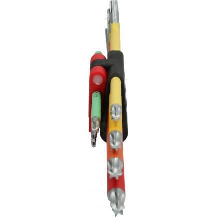 KS TOOLS 151.4530 - Jeu de clés mâles coudées Torx à tête sphérique, extra longues et coudées à 108° (9 pcs)