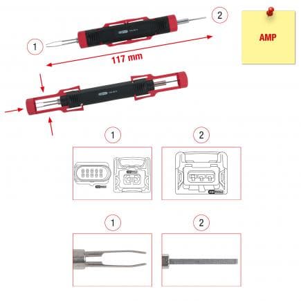 KS TOOLS 154.0011 - Extracteur universel de cosses pour connecteur plat et cosses Faston 2,8-6,3mm