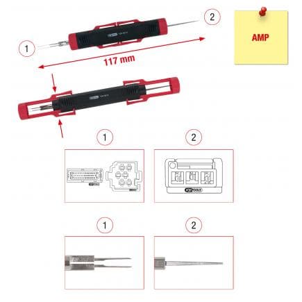 KS TOOLS 154.0012 - Extracteur universel de cosses pour connecteur plat et cosses Faston 1,6mm