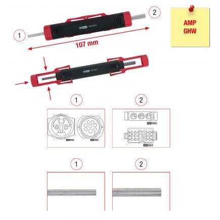 KS TOOLS 154.0013 - Extracteur universel de cosses pour connecteur plat et rond 1,5 / 3,5mm