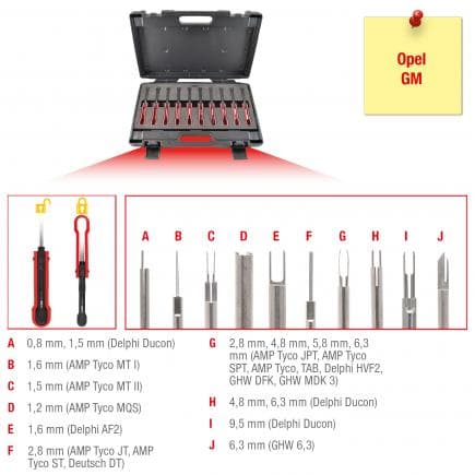 KS TOOLS 154.0155 - Assortiment d'extracteurs de cosses pour Opel / fiche GM (10 pcs)