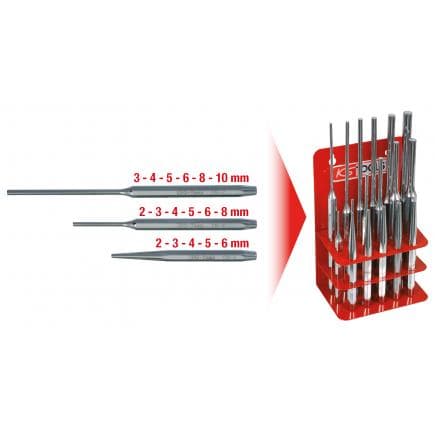 KS TOOLS 156.0180 - Jeu de chasses goupilles et chasses clous (17 pcs)