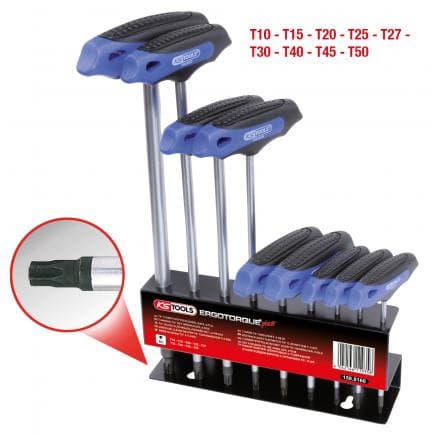KS TOOLS 158.8160 - Torx Jeu de clés mâles, poignée en T (9 pcs)
