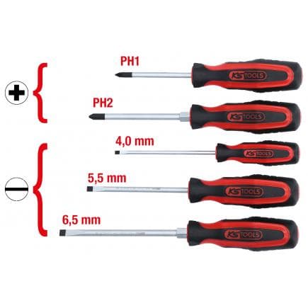 KS TOOLS 159.0005 - Jeu de tournevis ERGOTORQUE plus (5 pcs)