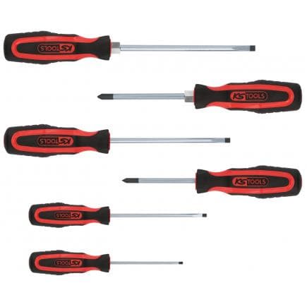 KS TOOLS 159.0010 - Jeu de tournevis ERGOTORQUE plus, Fente+PH (6 pcs)