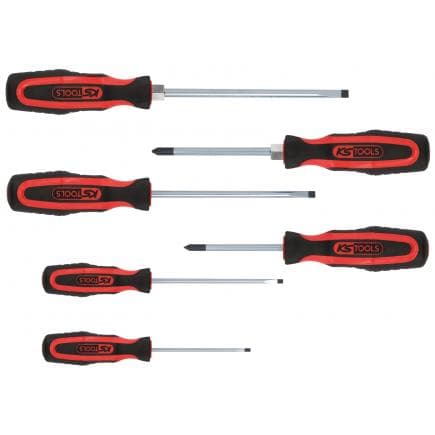 KS TOOLS 159.0020 - Jeu de tournevis ERGOTORQUE plus, Fente+PZ (6 pcs)