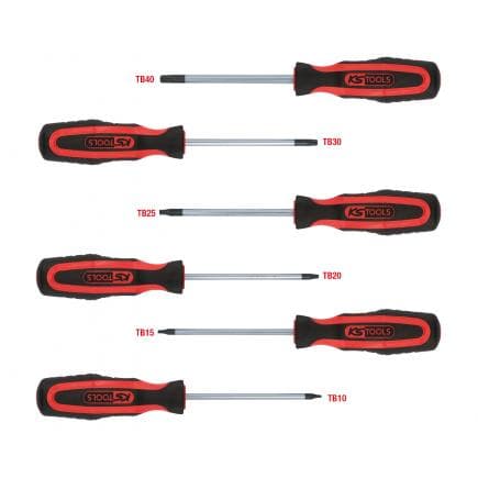KS TOOLS 159.0040 - Jeu de tournevis ERGOTORQUE plus, Torx percé (6 pcs)