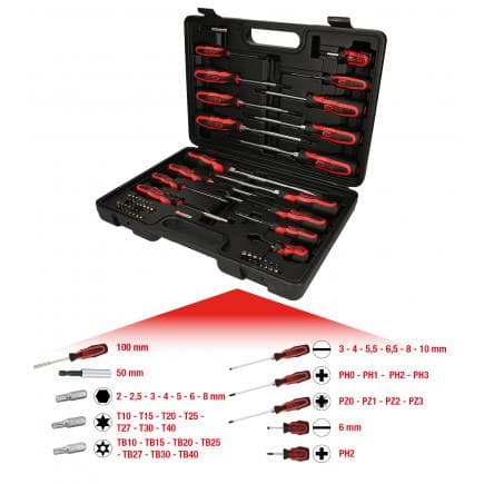 KS TOOLS 159.0100 - Tournevis et embouts ERGOTORQUE plus, 39pcs