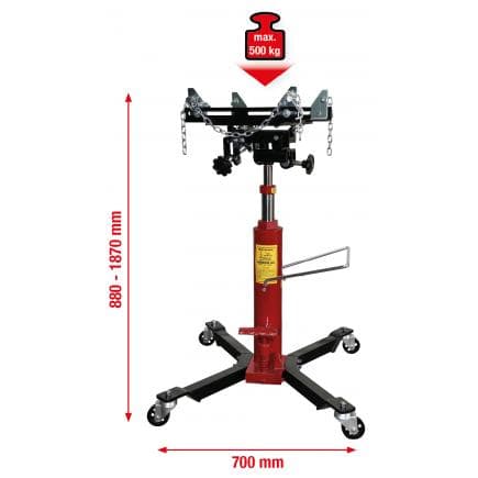 KS TOOLS 160.0334 - Cric hydraulique avec plateau réglable et inclinable, 500kg