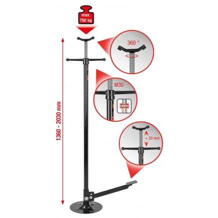 KS TOOLS 160.0342 - Etai télescopique à pédale
