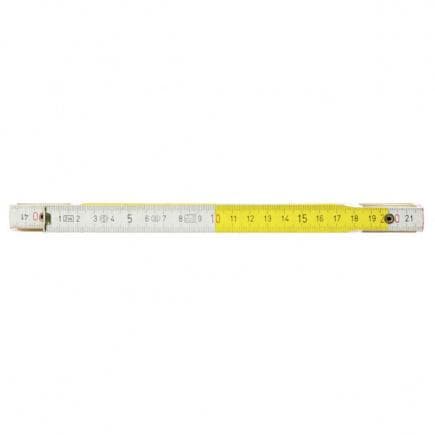 KS TOOLS 300.0063 - Mètre pliant, bois, blanc/jaune, 2 m