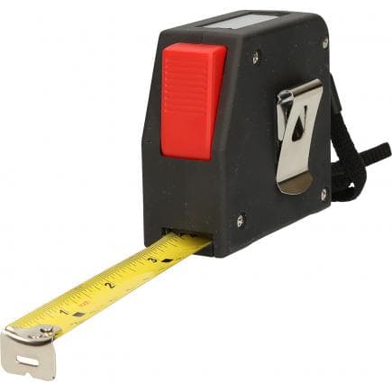 KS TOOLS 300.1111 - Mètre ruban électrique avec arrêt et clip de ceinture, numérique, 5 m, 19 mm