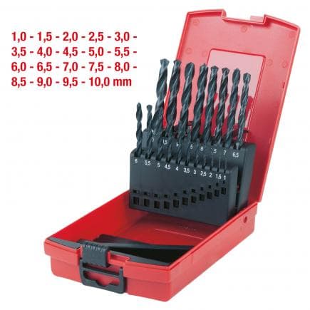 KS TOOLS 330.1620 - Coffret de forets HSS-R laminés (19 pcs), en box PVC, 1-10mm