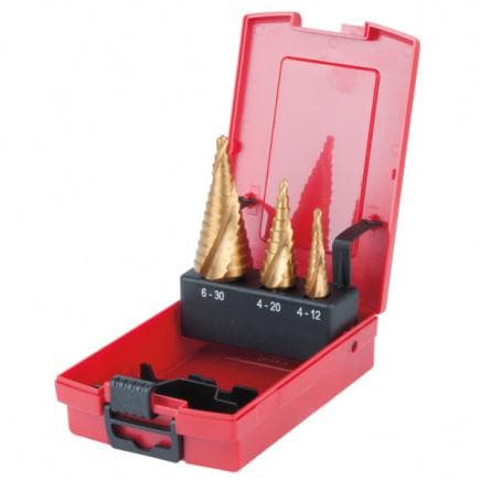 KS TOOLS 330.2424 - Coffret de forets étagés HSS TiN, en box PVC (3 pcs)
