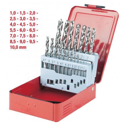 KS TOOLS 330.2610 - Coffret de forets étagés HSS TiN, en box métal 1-10mm (19 pcs)