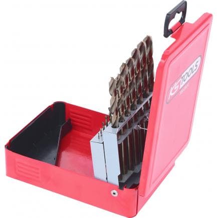 KS TOOLS 330.3610 - Coffret de forets HSS-G Co 5, en box métal 1-10mm (19 pcs)