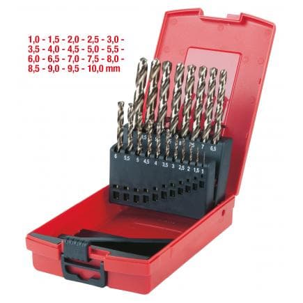 KS TOOLS 330.3620 - Coffret de forets HSS-G Co 5, en box PVC 1-10mm (19 pcs)