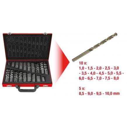 KS TOOLS 330.3640 - Coffret de forets HSS-G Co 5 1-10mm (170 pcs)
