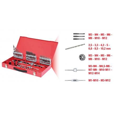 KS TOOLS 331.0644 - Coffret de tarauds et filières, HSS (44pcs)