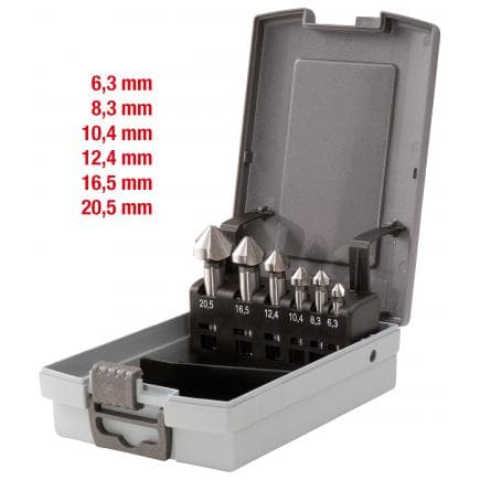 KS TOOLS 336.0456 - Coffret de forets aléseurs HSS Co 90° (6 pcs), en box PVC