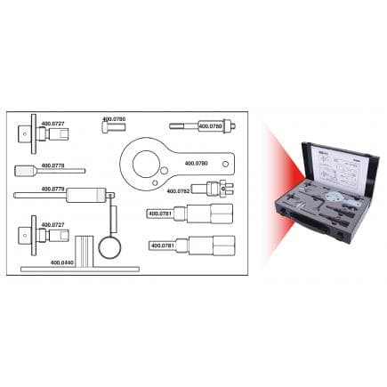 KS TOOLS 400.0775 - Jeu d'outils de réglage moteur pour GM / Opel / Saab (11 pcs)