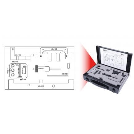 KS TOOLS 400.1175 - Jeu d'outils de réglage moteur pour BMW (14 pcs)