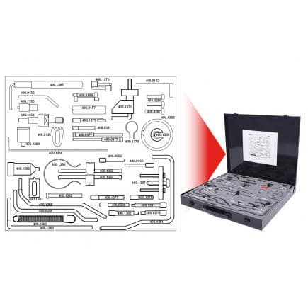KS TOOLS 400.1350 - Jeu d'outils de réglage moteur pour PSA (49 pcs)