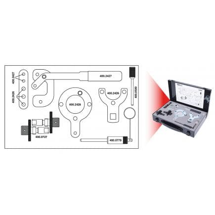 KS TOOLS 400.2425 - Jeu d'outils de réglage moteur pour Fiat / Ford / Opel / Suzuki (12 pcs)