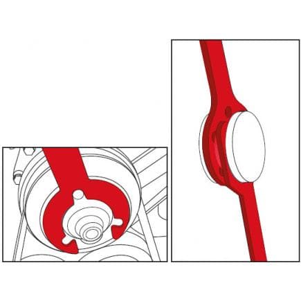 KS TOOLS 400.4175 - Jeu de clés pour écrous de ventilateur pour Land Rover (2 pcs)