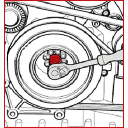 KS TOOLS 400.9043 - Boulon adaptateur de poulie de vilebrequin