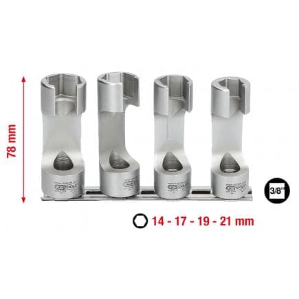 KS TOOLS 405.0155 - Kit de clés pour conduites d’injection spéciales 3/8" (4 pcs)