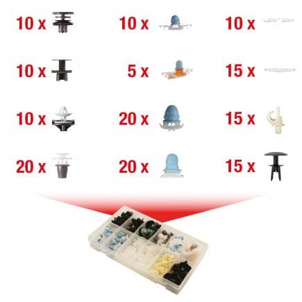 KS TOOLS 420.0000 - Jeu de clips de fixation - Audi (160 pcs)