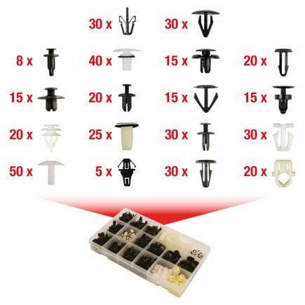 KS TOOLS 420.0350 - Jeu de clips de fixation - Honda (418 pcs)