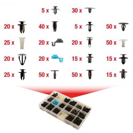 KS TOOLS 420.0400 - Jeu de clips de fixation - Mazda (475 pcs)