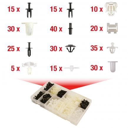 KS TOOLS 420.0450 - Jeu de clips de fixation - Mercedes (270 pcs)