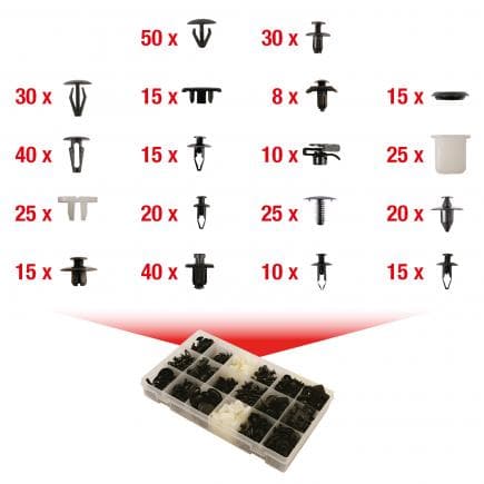 KS TOOLS 420.0550 - Jeu de clips de fixation - Nissan (408 pcs)