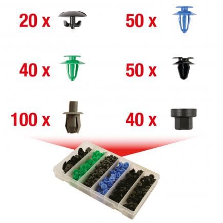 KS TOOLS 420.0600 - Jeu de clips de fixation - Opel (300 pcs)