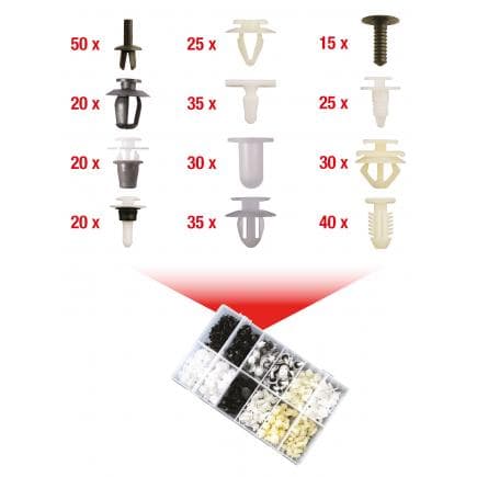 KS TOOLS 420.0650 - Jeu de clips de fixation - Citroën / Peugeot (345 pcs)