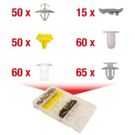 KS TOOLS 420.0750 - Jeu de clips de fixation - Renault (300 pcs)