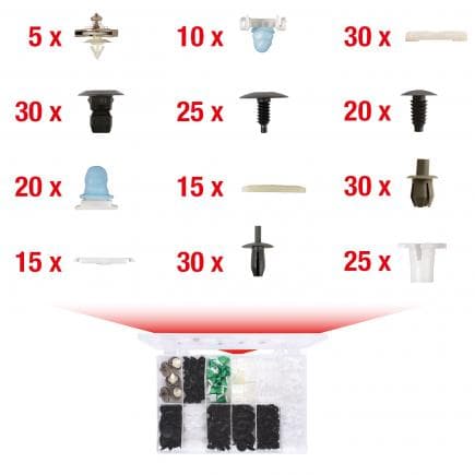 KS TOOLS 420.0850 - Jeu de clips de fixation - Volkswagen (255 pcs)