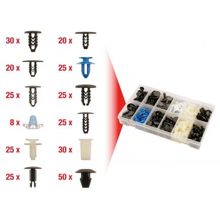 KS TOOLS 420.0910 - Jeu de clips de fixation - Fiat (308 pcs)
